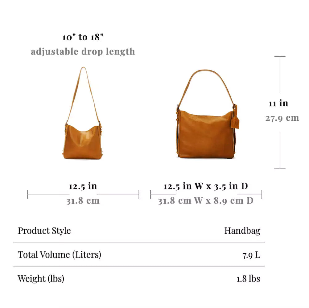 Ellington Leather Hobo Bag > Handbag > Leather-Bluebonnet-Mission Mercantile Leather Goods