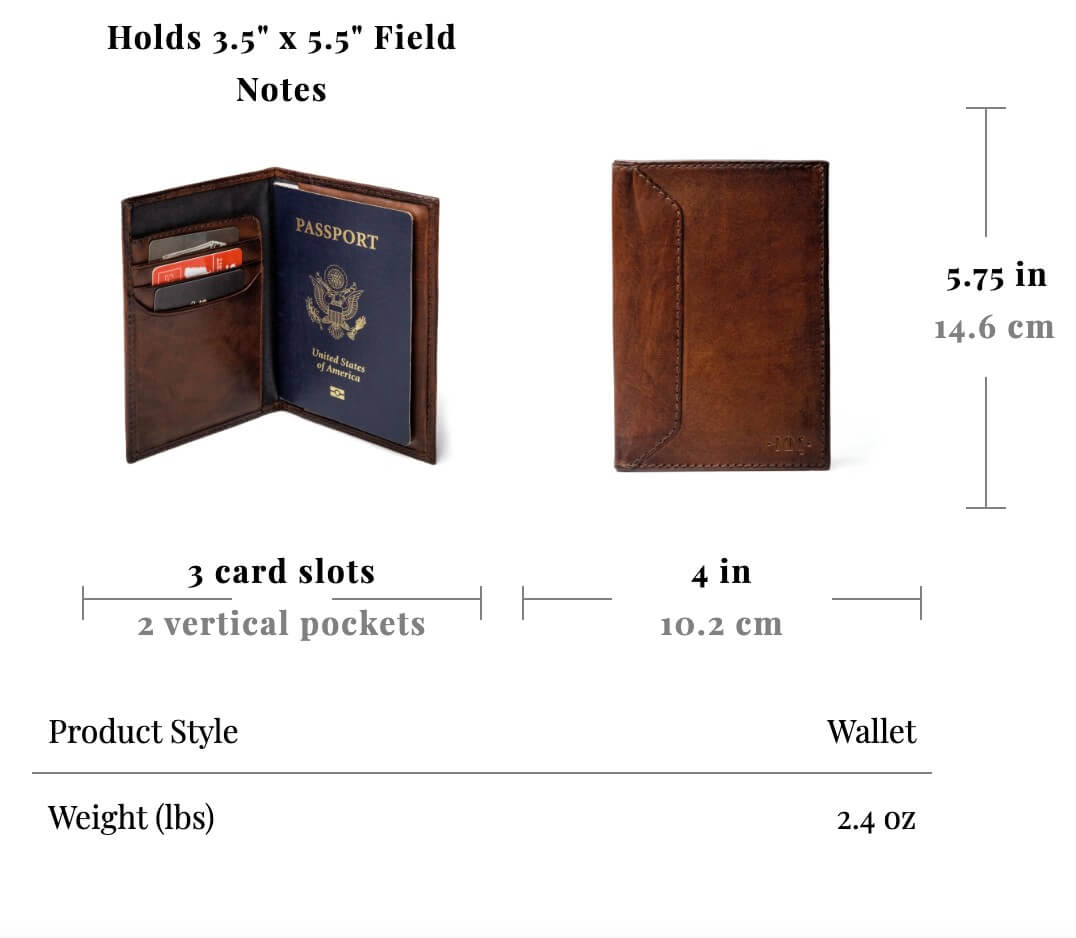 Benjamin Leather Passport Wallet | Mission Mercantile Leather Goods