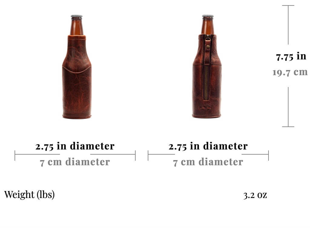 Campaign Leather Bottle Koozie for | Mission Mercantile Leather Goods