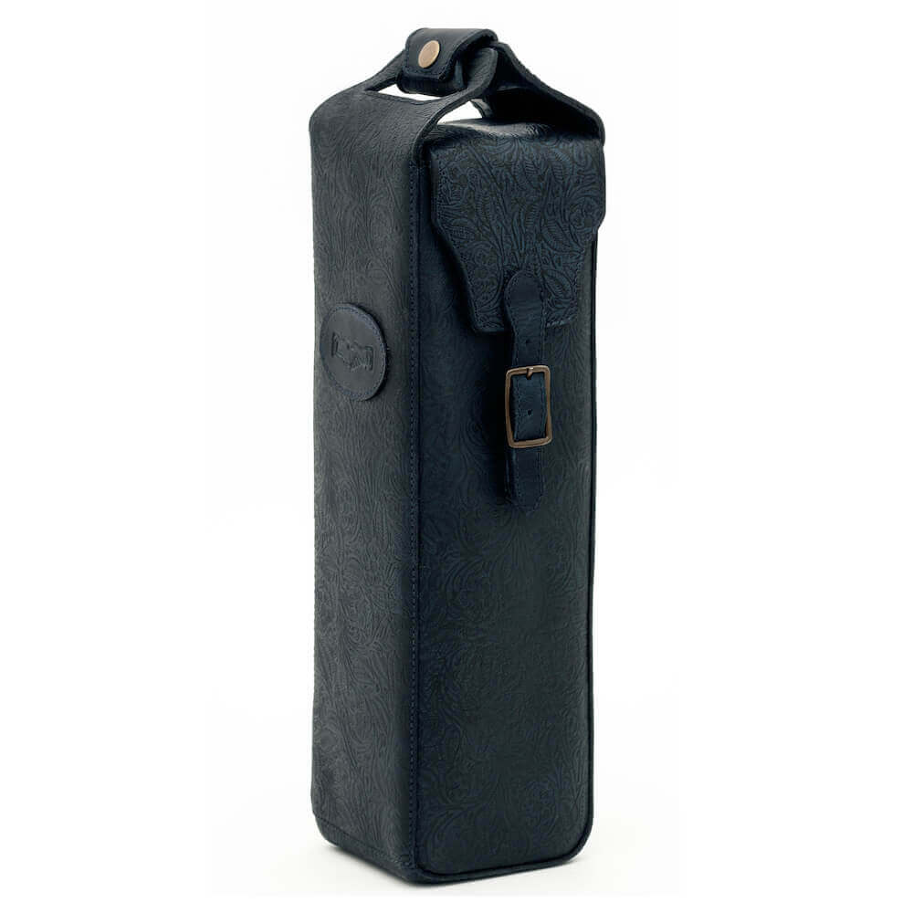 Tooled Leather Bundle - With Single Bottle Wine Carrier! - Mission Mercantile Leather Goods