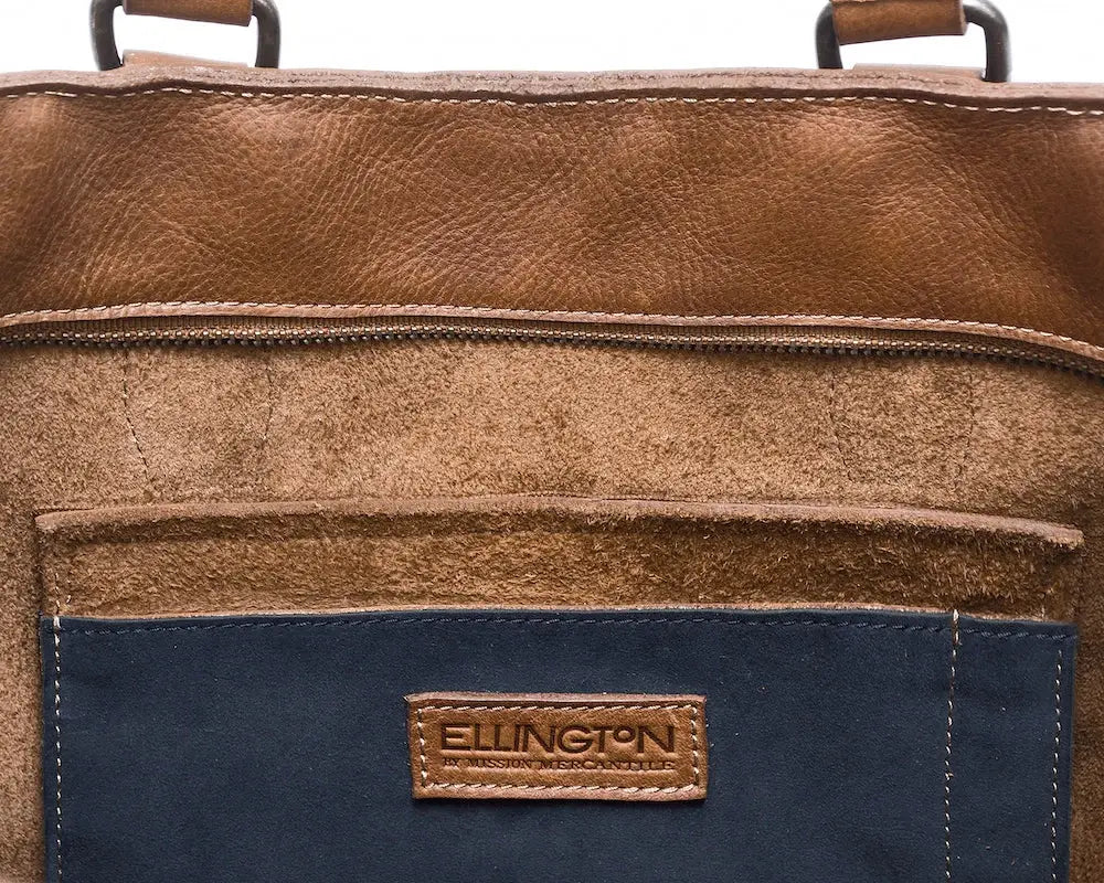 Ellington Leather Market Tote w/ Zippered Pouch-Bags > Handbag > Leather-Maple-Mission Mercantile Leather Goods