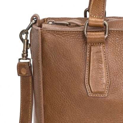 Ellington Leather Market Tote w/ Zippered Pouch-Bags > Handbag > Leather-Maple-Mission Mercantile Leather Goods