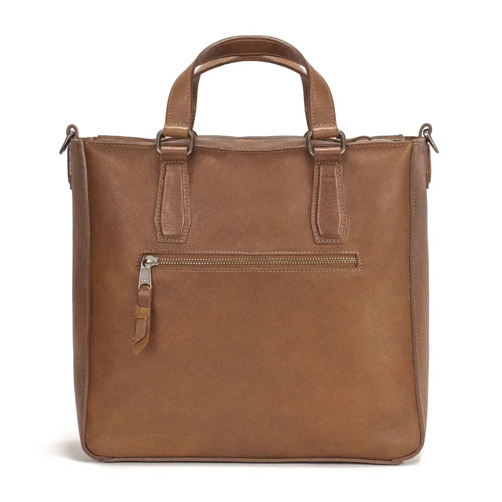 Ellington Leather Market Tote w/ Zippered Pouch-Bags > Handbag > Leather-Maple-Mission Mercantile Leather Goods