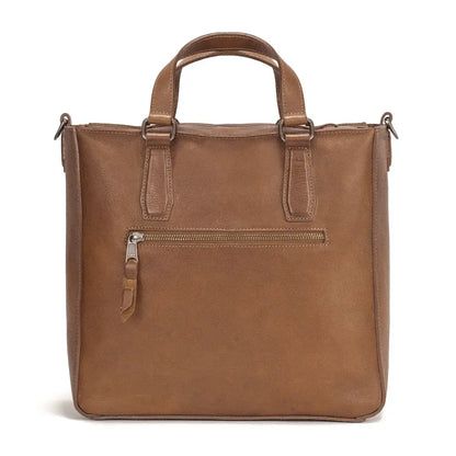 Ellington Leather Market Tote w/ Zippered Pouch-Bags > Handbag > Leather-Maple-Mission Mercantile Leather Goods