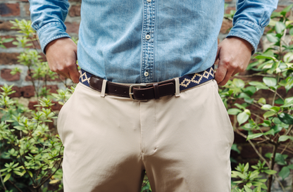 Corbina Chocolate Leather Woven Belt