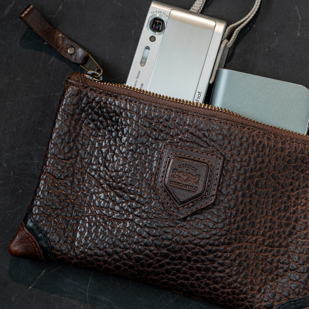 Theodore Leather Zippered Pouch for | Mission Mercantile Leather Goods