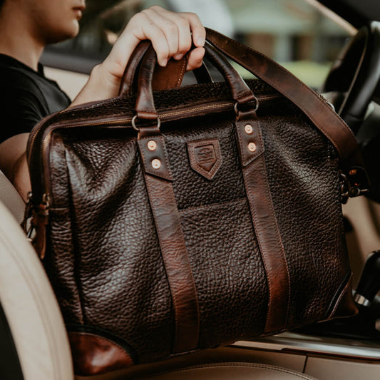 brown leather briefcase backpack Tan by Capra Carry it in hand Leather Convertible Briefcase Backpack -