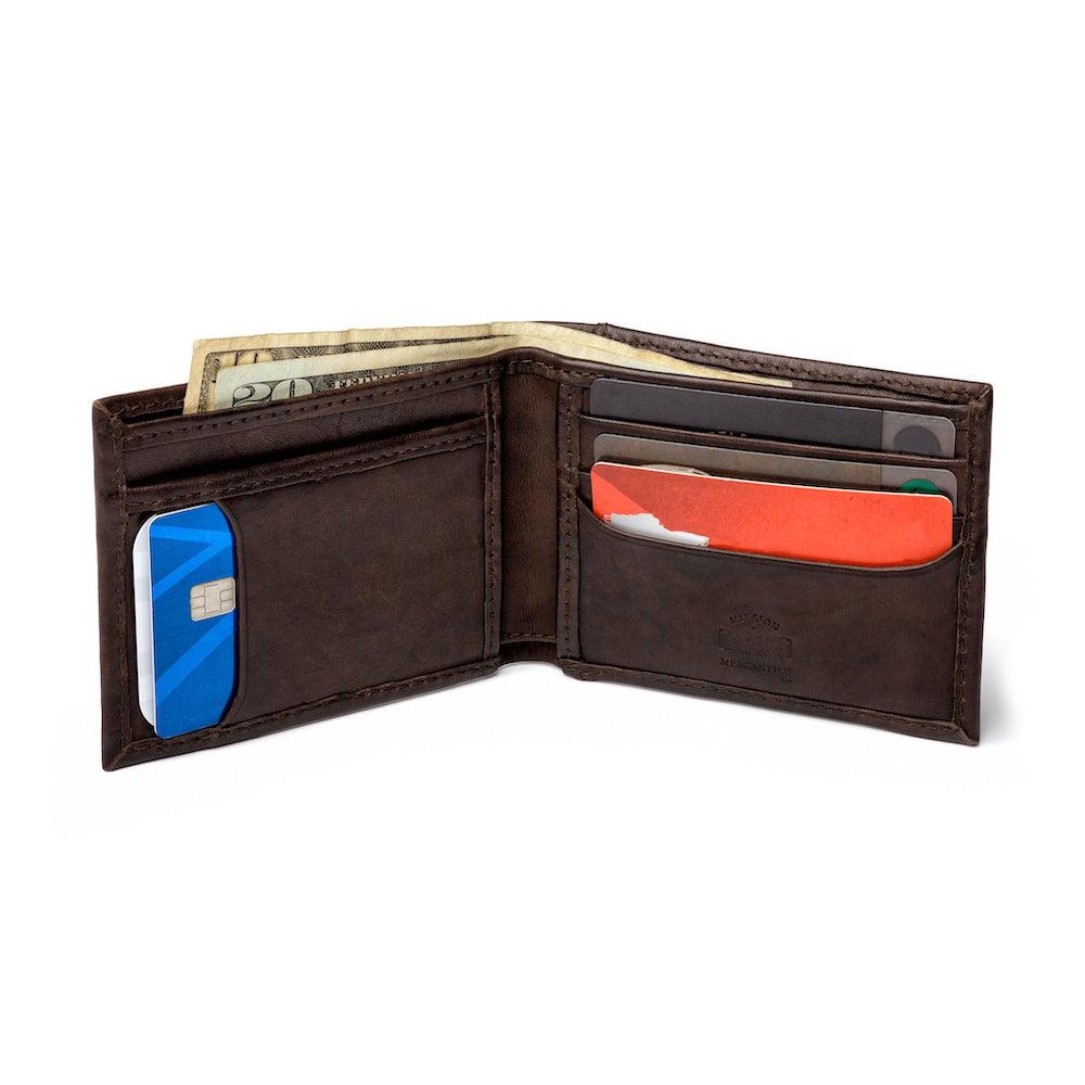 Benjamin Leather Bifold Wallet Accessories > Wallet > Leather Walnut Mission Mercantile Leather Goods