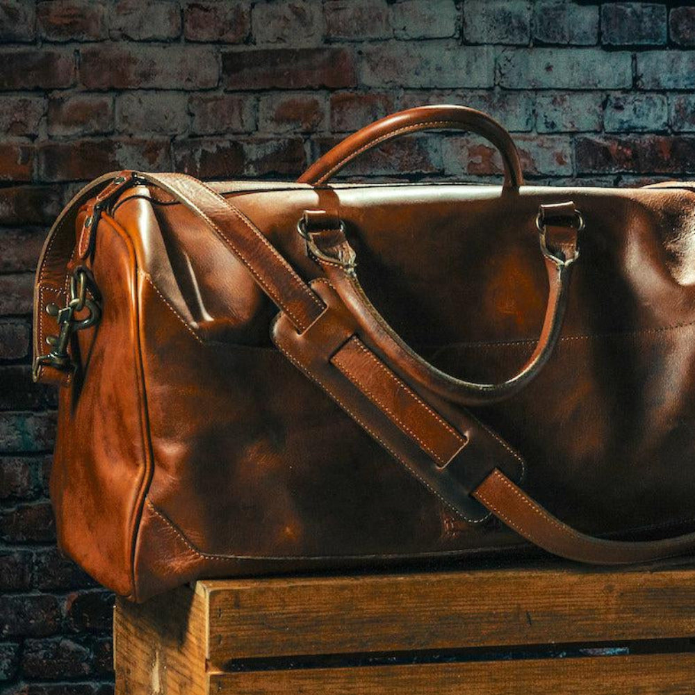 タWunderkammer blackmeans Leather Bag Benjamin Leather Duffle Bag for | Mission Mercantile Leather Goods