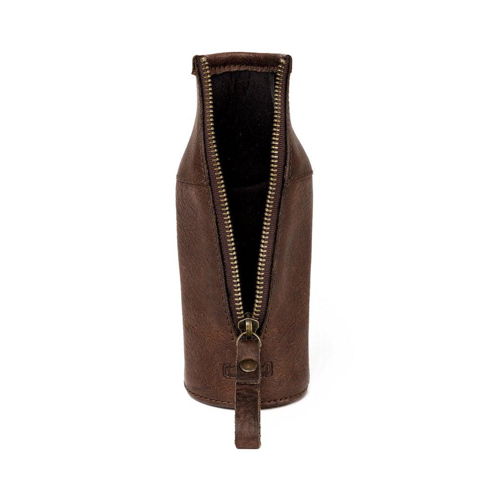 Campaign Leather Bottle Koozie for | Mission Mercantile Leather Goods