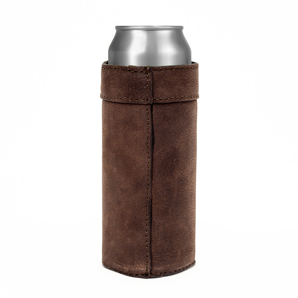 Campaign Leather Slim Can Koozie | Mission Mercantile Leather Goods