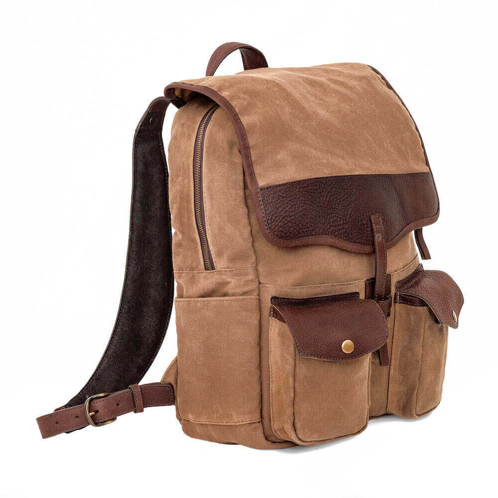 all american backpack leather canvas HuaChen Waxed for Men Women, Vintage Rucksack with 15.6 Inch Laptop Sleeve, Water-Resistant 22L Travel Daypack for Work College Hiking, M86 Army Green Coffee : Clothing, Shoes & A front pocket adds accessible storage while padded shoulder straps and a leather carry handle offer all Campaign Waxed Canvas Backpack -